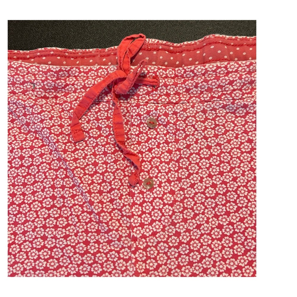 Faded Glory Womens Red Floral Organic Cotton Pajama Pants L 12-14 1568 - Picture 4 of 11